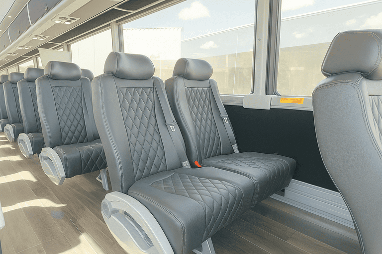 interior of Bryan Coach Bus Service charter bus