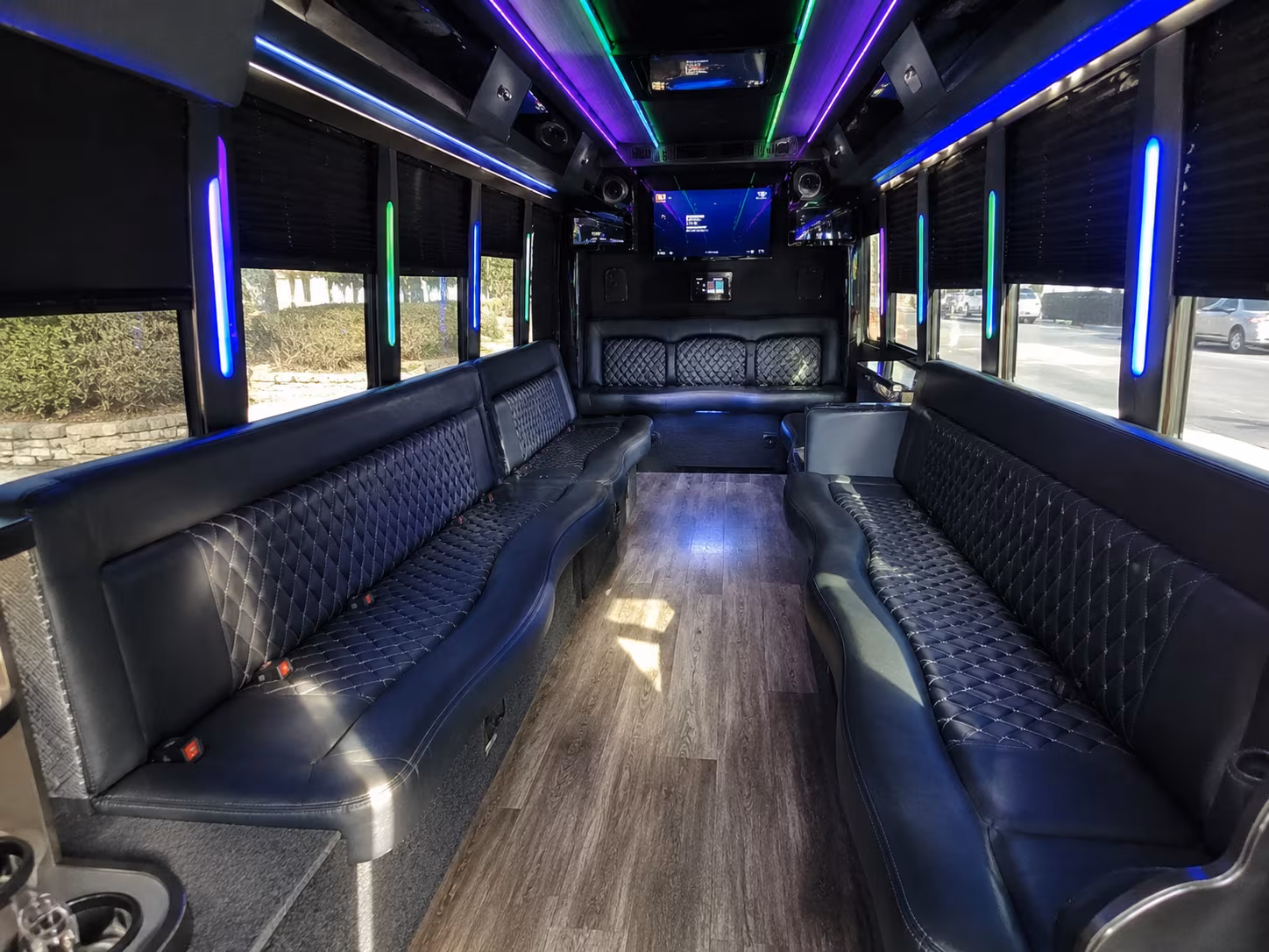 bryan 15 passenger party bus interior