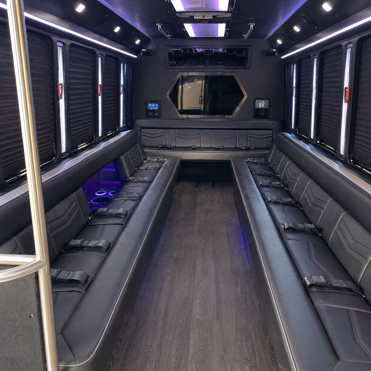 bryan 18 passenger party bus interior