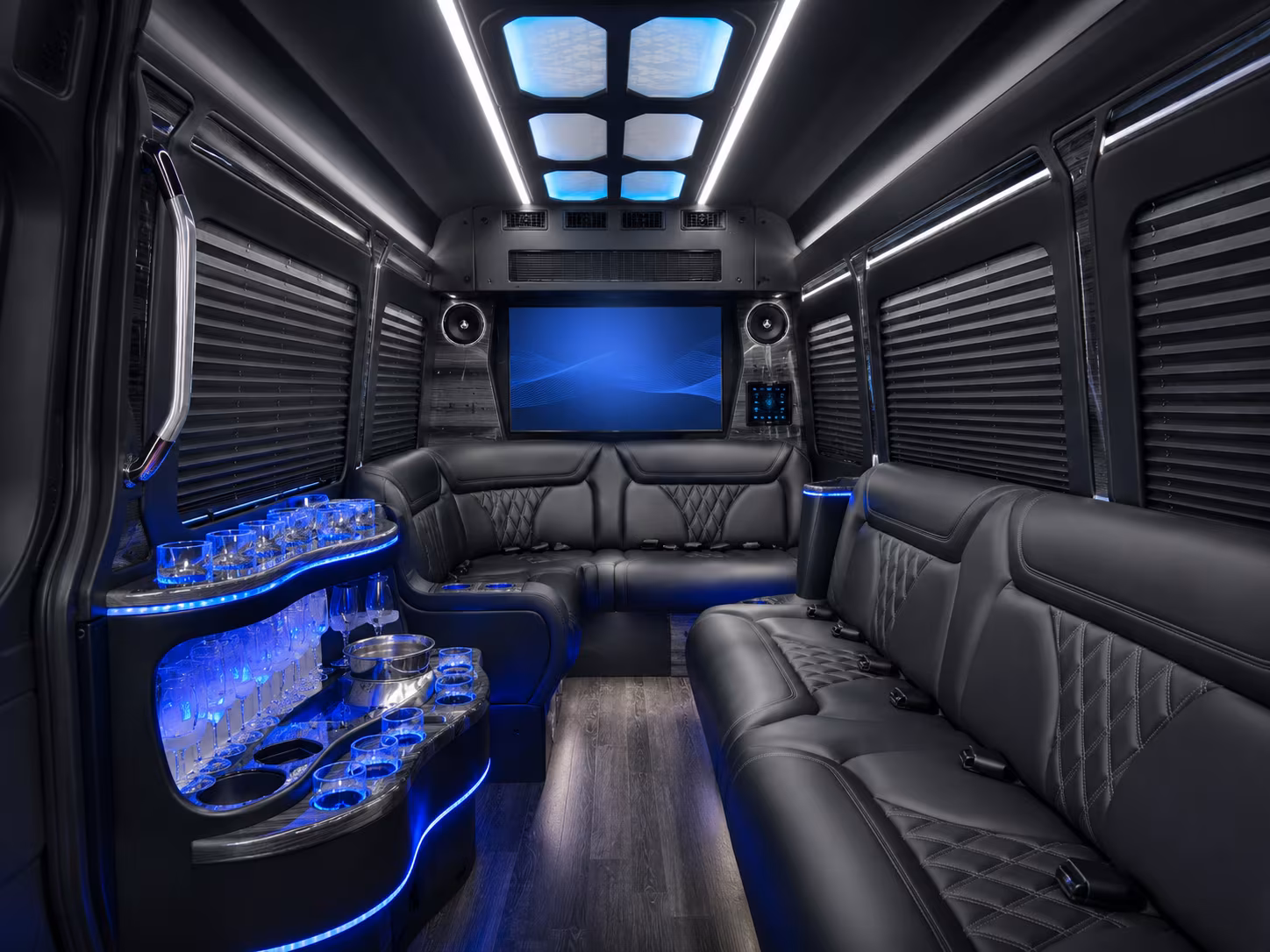 bryan 20 passenger party bus interior