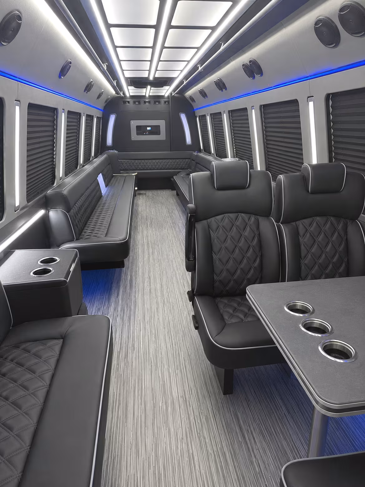 bryan 25 passenger party bus inside