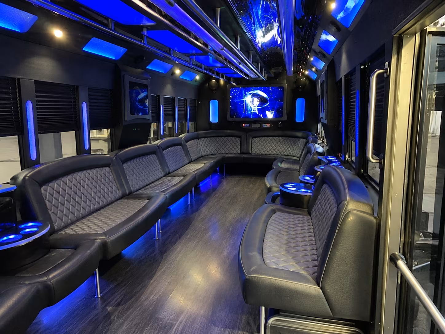 bryan 28 passenger party bus interior