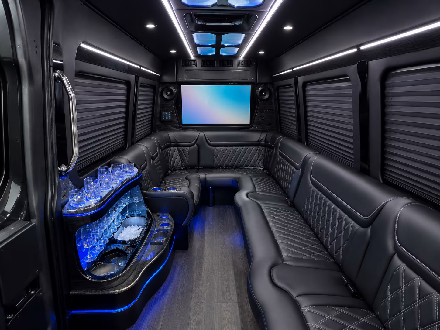 bryan 30 passenger party bus interior