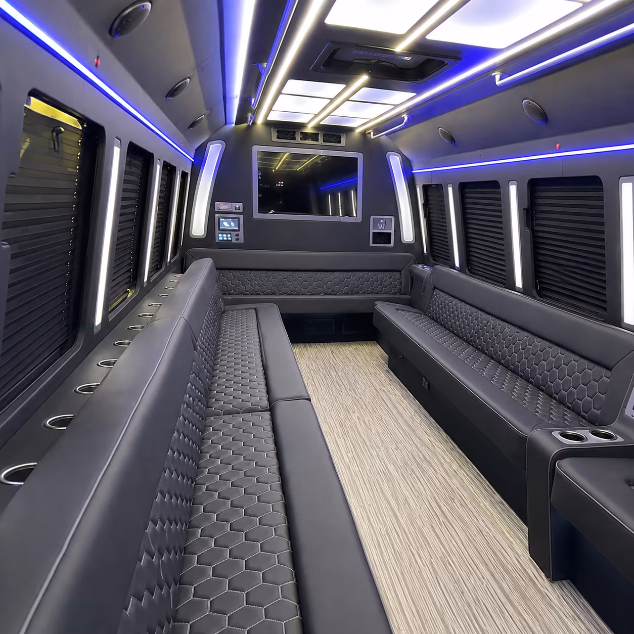 bryan 40 passenger party bus inside
