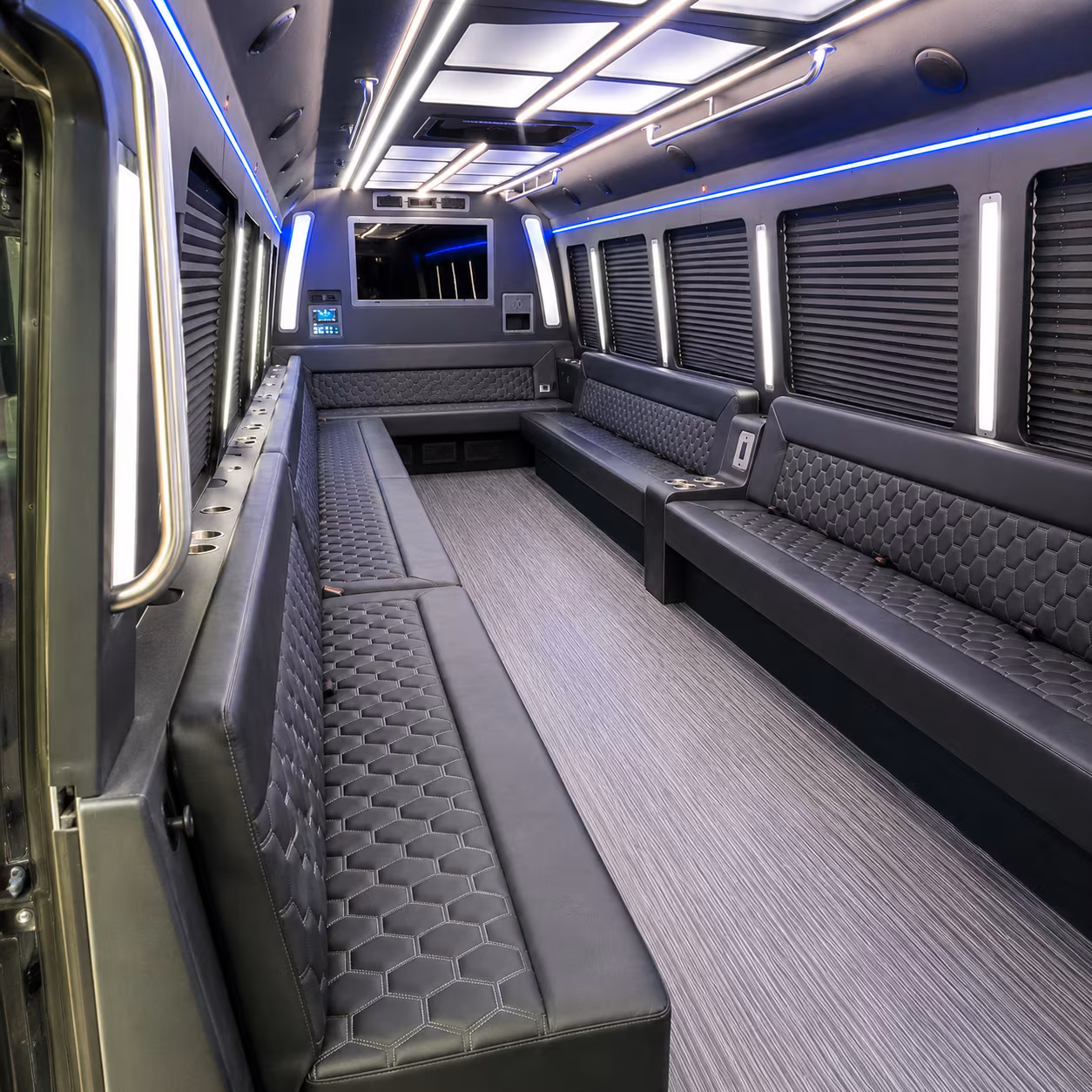 bryan 40 passenger party bus interior