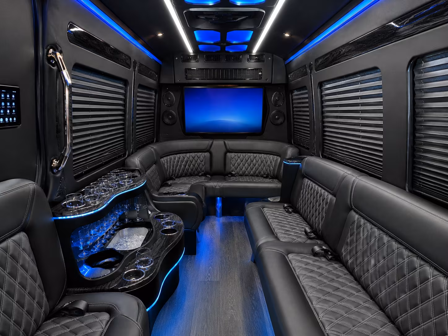 bryan 50 passenger party bus interior