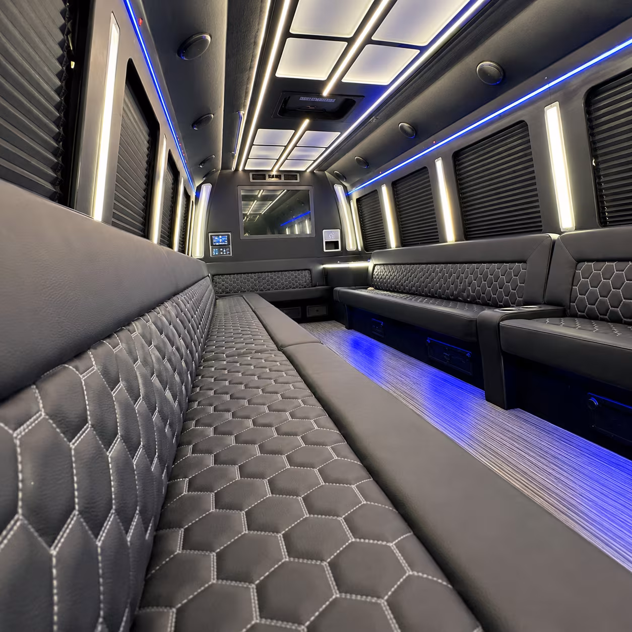 bryan party bus rental interior