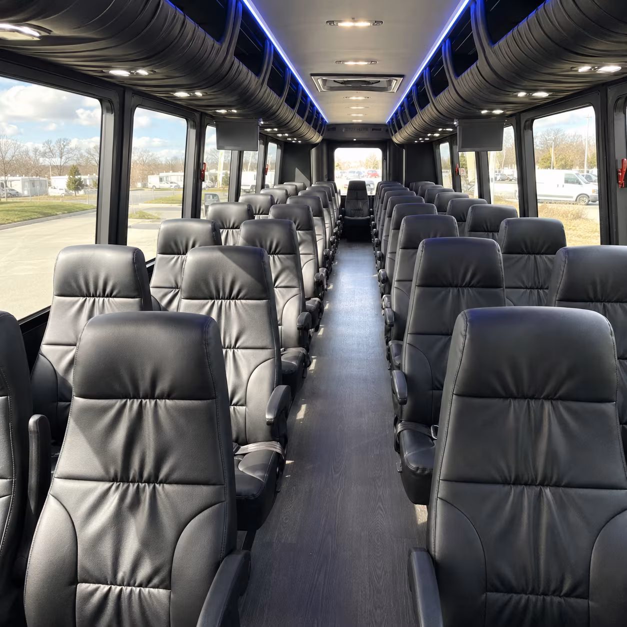 guest shuttle buses between bryan hotels and wedding venues